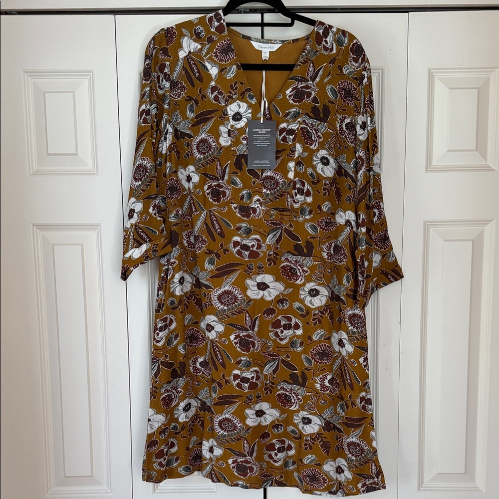 Garnet Hill Crepe Floral Midi Dress